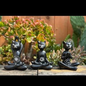 Black Cat Yoga Figurines Set “3”